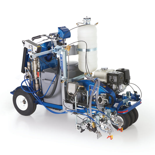 GRACO LineLazer V 250SPS HP Reflective Series Self-Propelled Gas Hydraulic Airless Line Striper, 2 Auto Guns, 1 Tank, LazerGuide 3000 (Part No. 25D345)