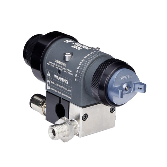 GRACO Stellair Automatic Air Spray Gun, Conventional, 0.055 in (1.4 mm) Nozzle for General Applications with Side Inlet Manifold (Metric) (Part No. 25F218)
