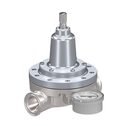 GRACO Low Shear Fluid Back Pressure Regulator, 300 Max psi, 25 gpm Max Flow Rate, SST, Mechanical, High Wear, Sanitary Inlet/Outlet (Part No. 25R647)