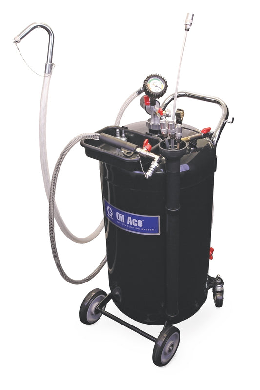 GRACO Waste Oil Evacuation System with 24 gal (90 l) Steel Tank, Suction Probes and Adapters (Part No. 26C061)