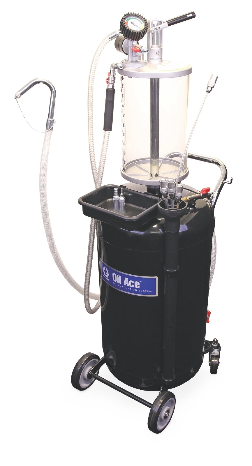 GRACO Waste Oil Evacuation System with 24 gal (90 l) Steel Tank, Suction Probes and Adapters (Part No. 26C062)