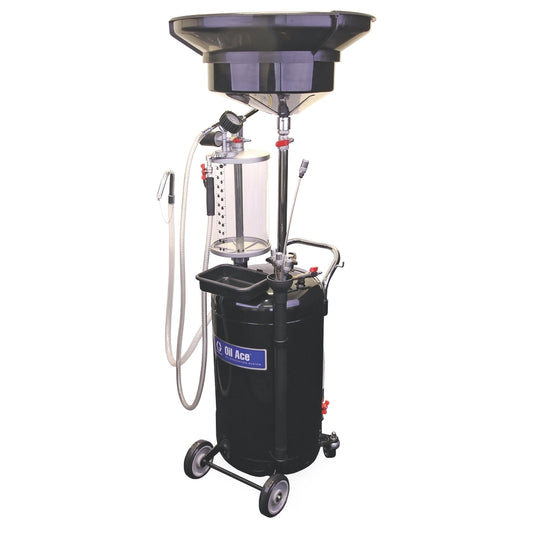 GRACO Waste Oil Evacuation System with 24 gal (90 l) Steel Tank, Suction Probes, Sight Glass, Oil Drain Funnel and Adapters (Part No. 26C064)