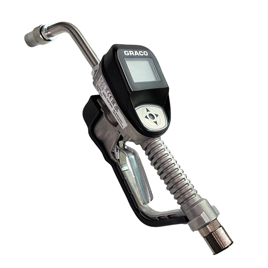 GRACO Pulse® Metered Dispense Valve for Coolant Applications – 1/2 in NPT Inlet Swivel, Rigid Extension, Manual Twist Lock Nozzle (Part No. 26D777)