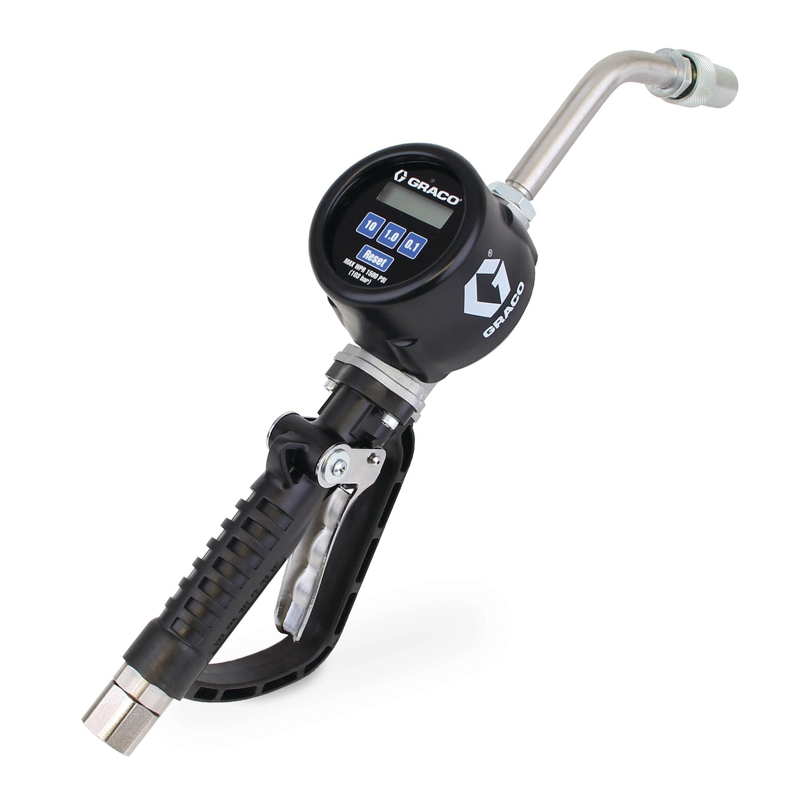 GRACO PM™ 20 Electronic Preset Oil Meter – Rigid Extension – 1/2 in. (13 mm) Inlet – NPT (Part No. 273165)