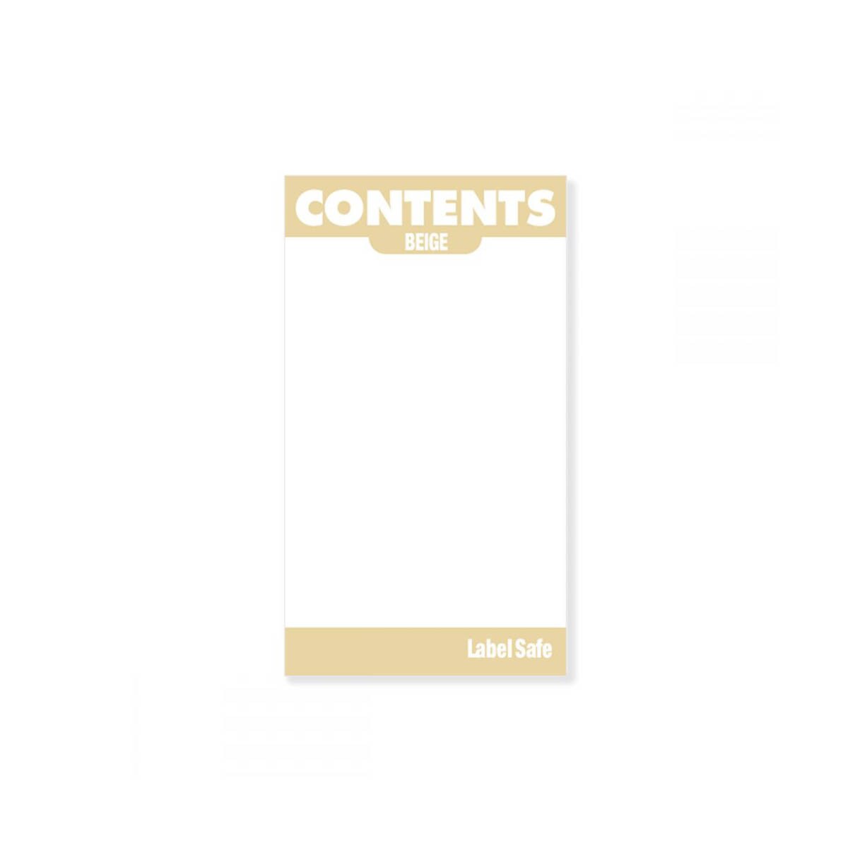 OilSafe® Content Label – Water Resistant – 2" × 3.5" – Beige (SKU: 280000)