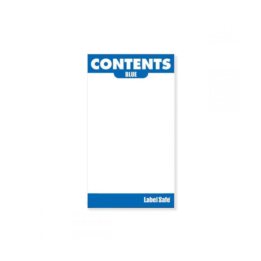 OilSafe® Content Label – Water Resistant – 2" × 3.5" – Blue (SKU: 280002)