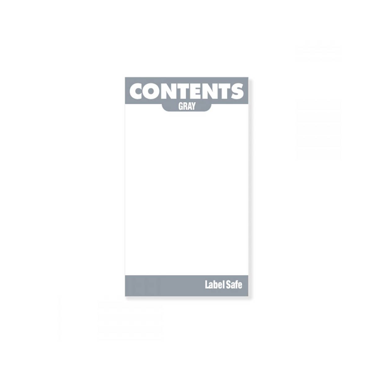 OilSafe® Content Label – Water Resistant – 2" × 3.5" – Gray (SKU: 280004)