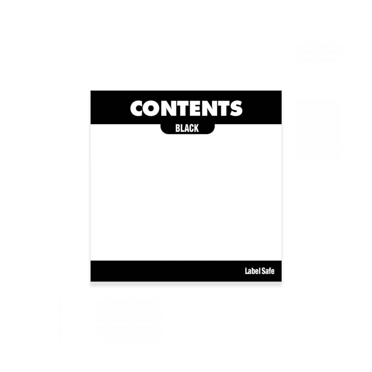 OilSafe® Content Label – Water Resistant – 3.25" × 3.25" – Black (SKU: 280301)