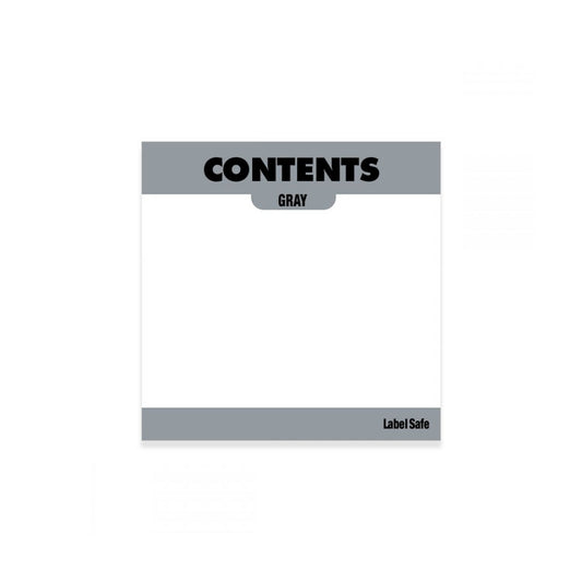 OilSafe® Content Label – Water Resistant – 3.25" x 3.25" – Gray (SKU: 280304)