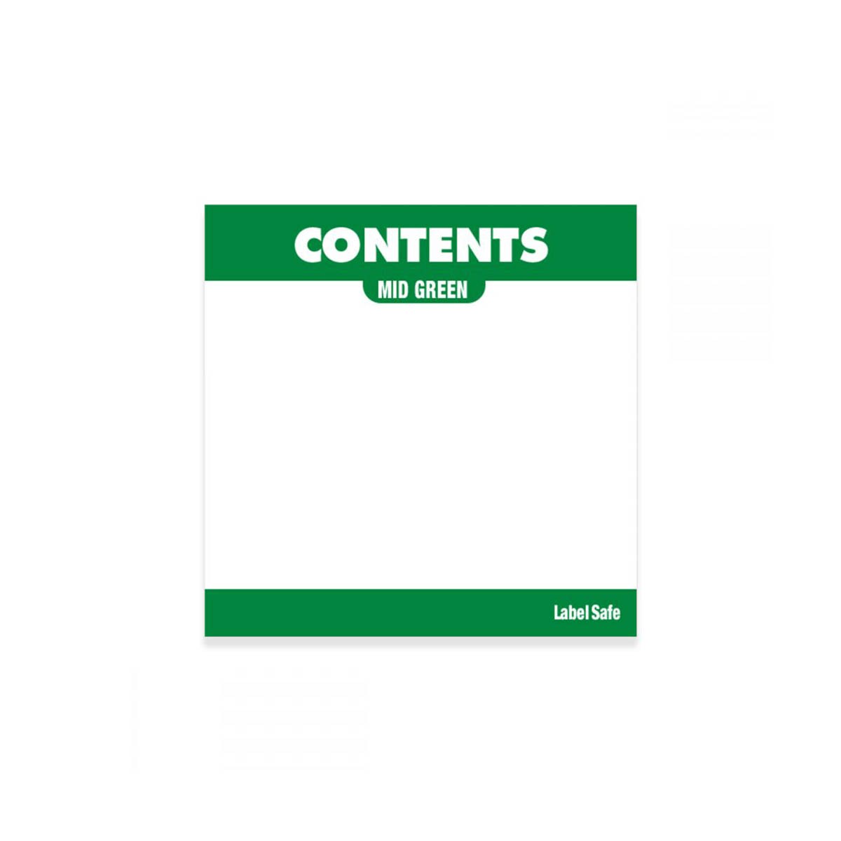 OilSafe® Content Label – Water Resistant – 3.25" x 3.25" – Mid Green (SKU: 280305)