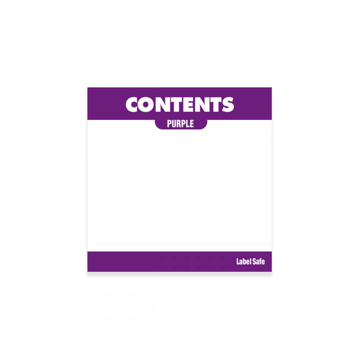 OilSafe® Content Label – Water Resistant – 3.25" x 3.25" – Purple (SKU: 280307)