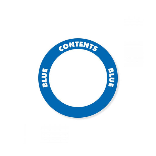 OilSafe® Content Label – Water Resistant – 2" Circle – Blue (SKU: 280502)