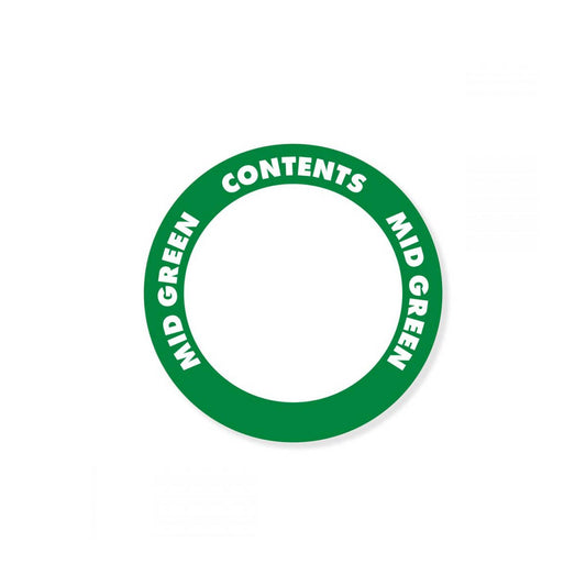 OilSafe® Content Label – Water Resistant – 2" Circle – Mid Green (SKU: 280505)