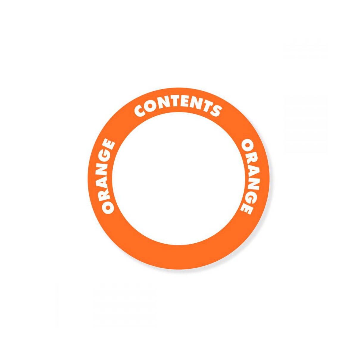 OilSafe® Content Label – Water Resistant – 2" Circle – Orange (SKU: 280506)