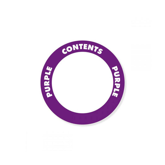 OilSafe® Content Label – Water Resistant – 2" Circle – Purple (SKU: 280507)