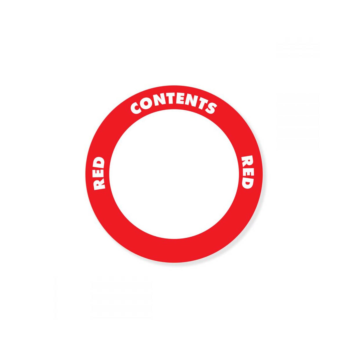 OilSafe® Content Label – Water Resistant – 2" Circle – Red (SKU: 280508)