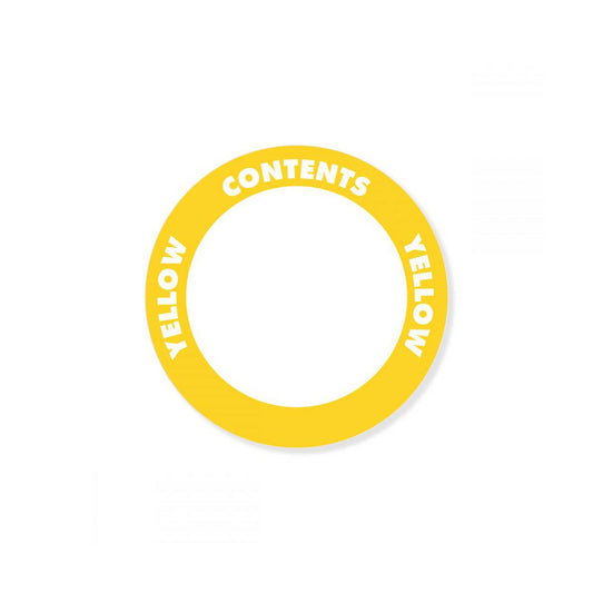 OilSafe® Content Label – Water Resistant – 2" Circle – Yellow (SKU: 280509)