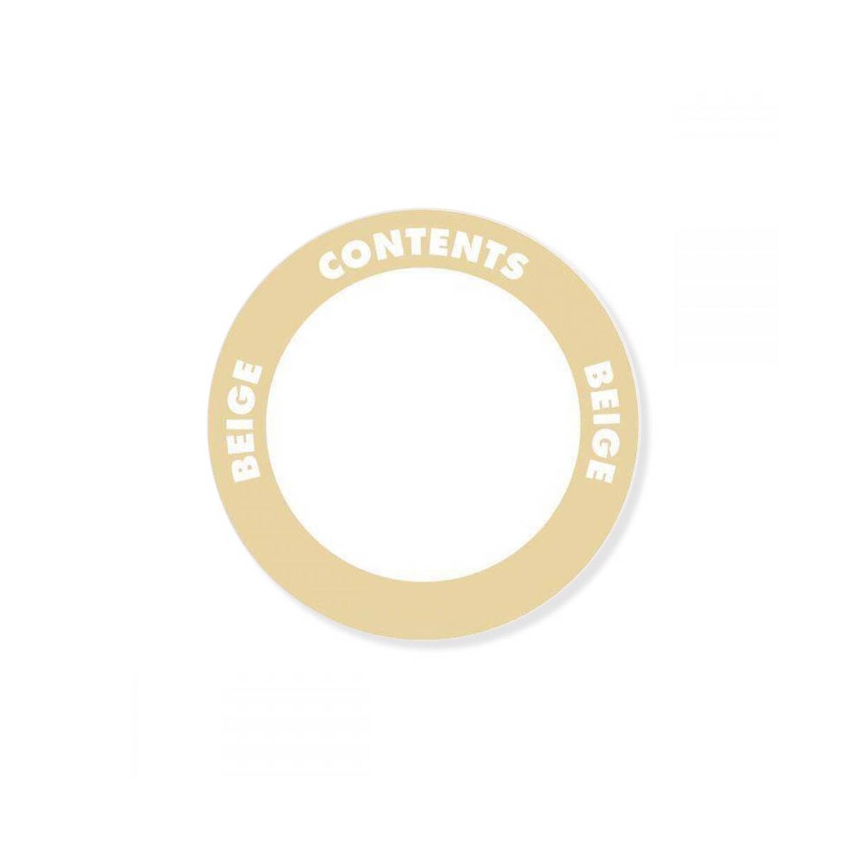 OilSafe® Content Label – Adhesive – 2" Circle – Beige (SKU: 282200)