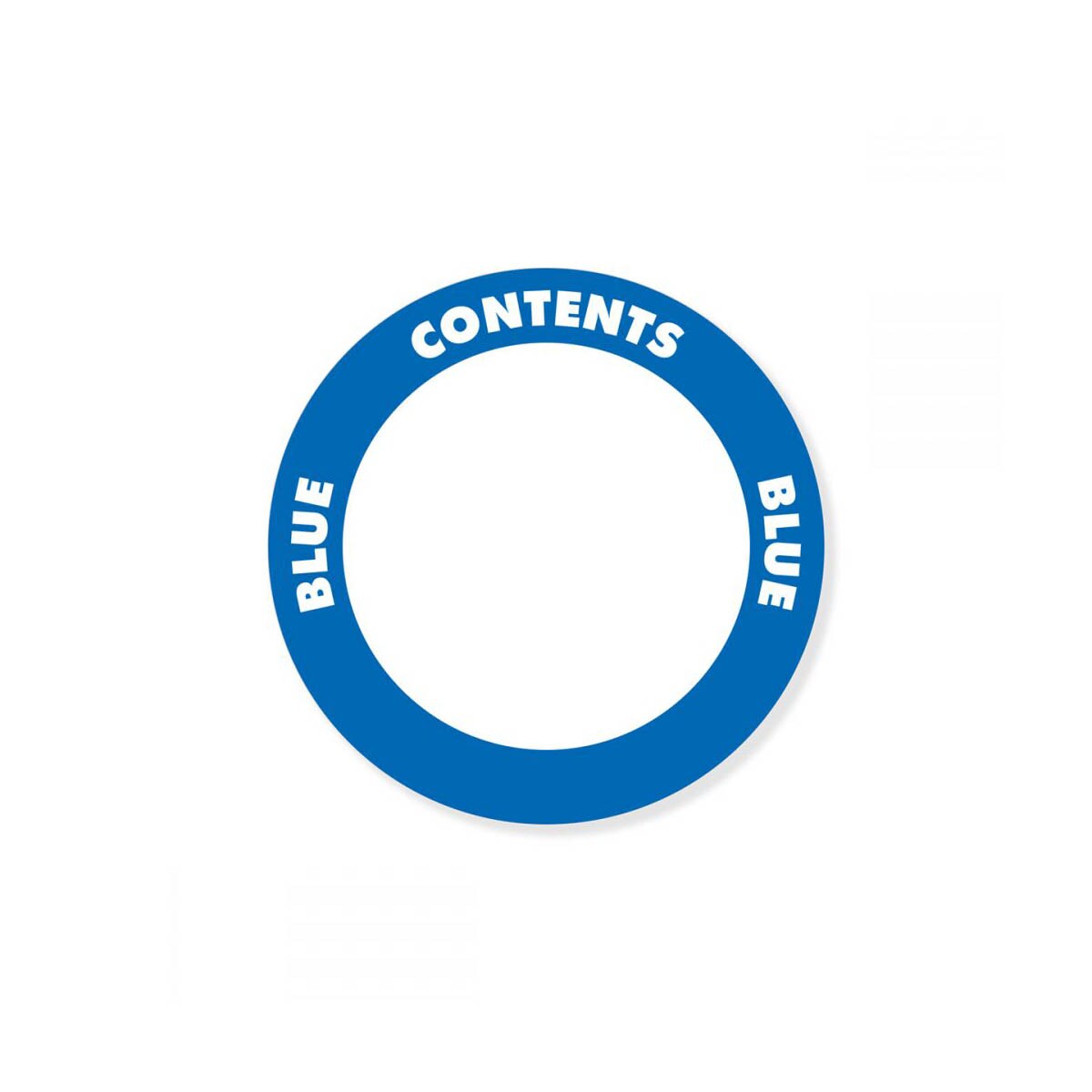 OilSafe® Content Label – Adhesive – 2" Circle – Blue (SKU: 282202)