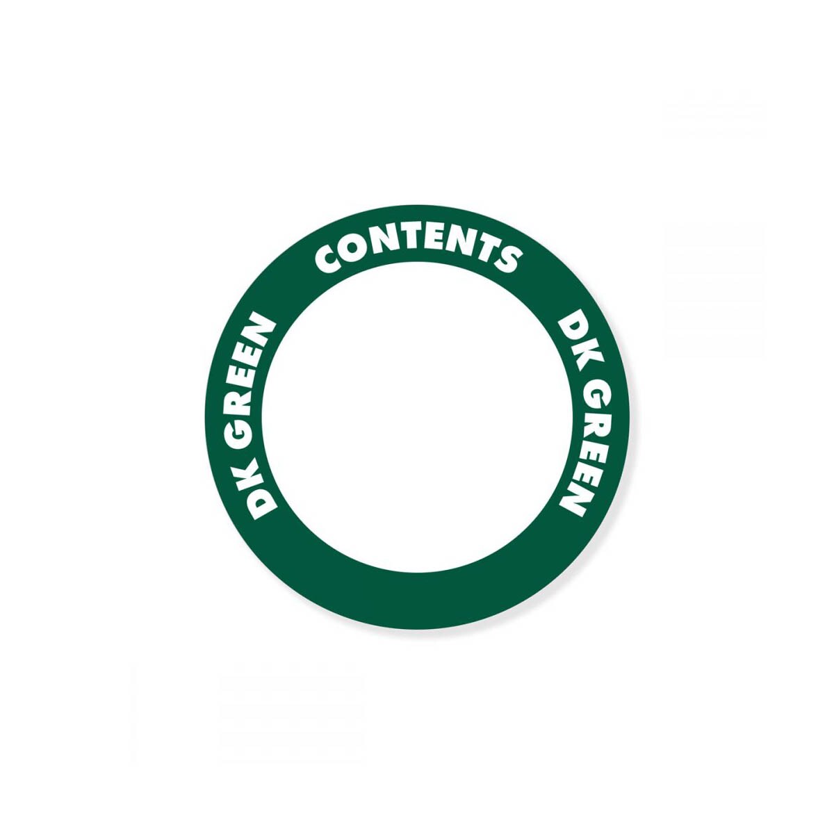 OilSafe® Content Label – Adhesive – 2" Circle – Dark Green (SKU: 282203)