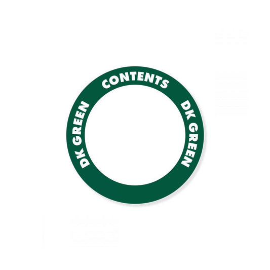 OilSafe® Content Label – Adhesive – 2" Circle – Dark Green (SKU: 282203)