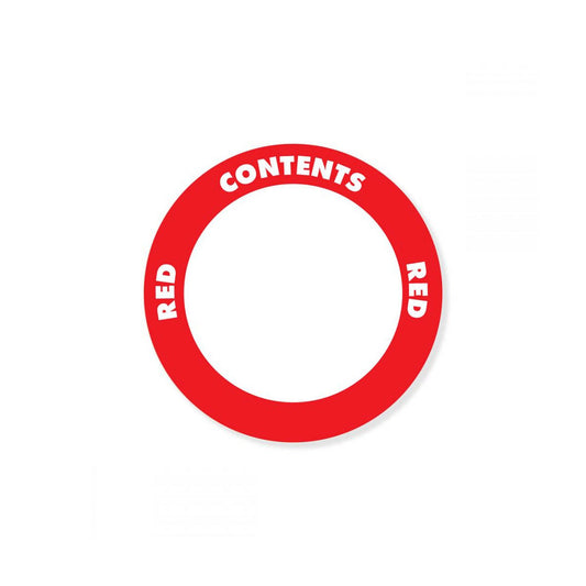 OilSafe® Content Label – Adhesive – 2" Circle – Red (SKU: 282208)