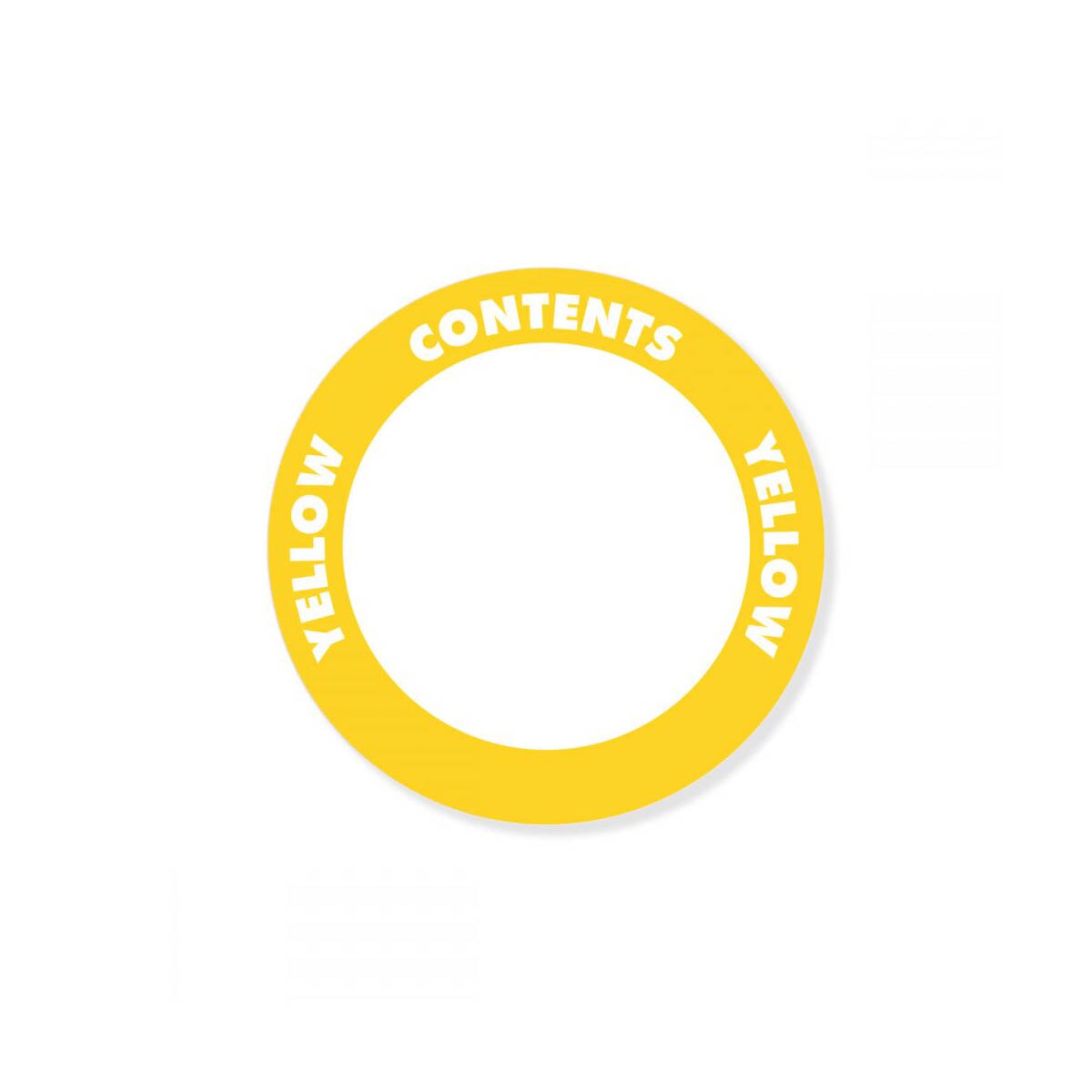 OilSafe® Content Label – Adhesive – 2" Circle – Yellow (SKU: 282209)