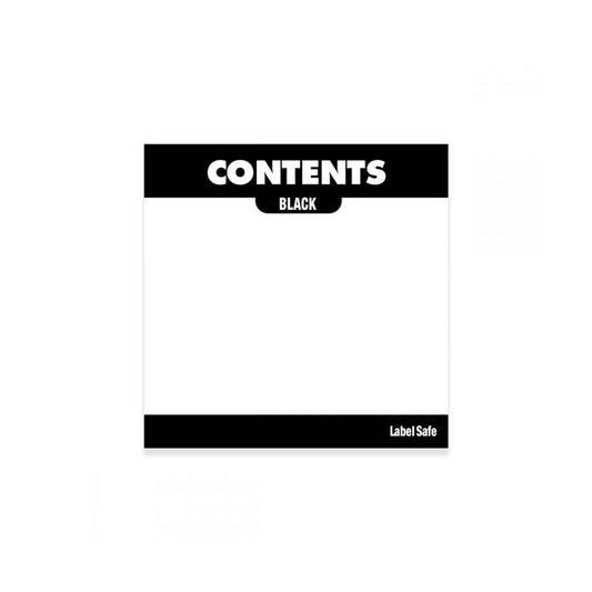 OilSafe® Content Label – Adhesive – 3.25" x 3.25" – Black (SKU: 282301)