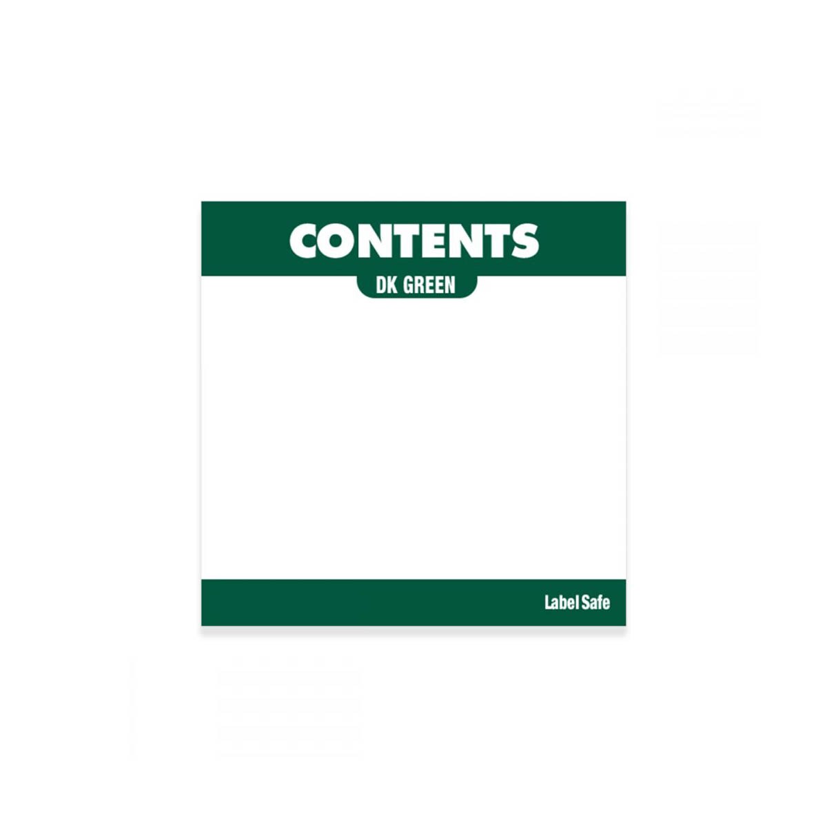OilSafe® Content Label – Adhesive – 3.25" x 3.25" – Dark Green (SKU: 282303)