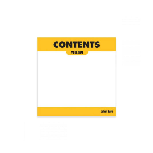 OilSafe® Content Label – Adhesive – 3.25" x 3.25" – Yellow (SKU: 282309)