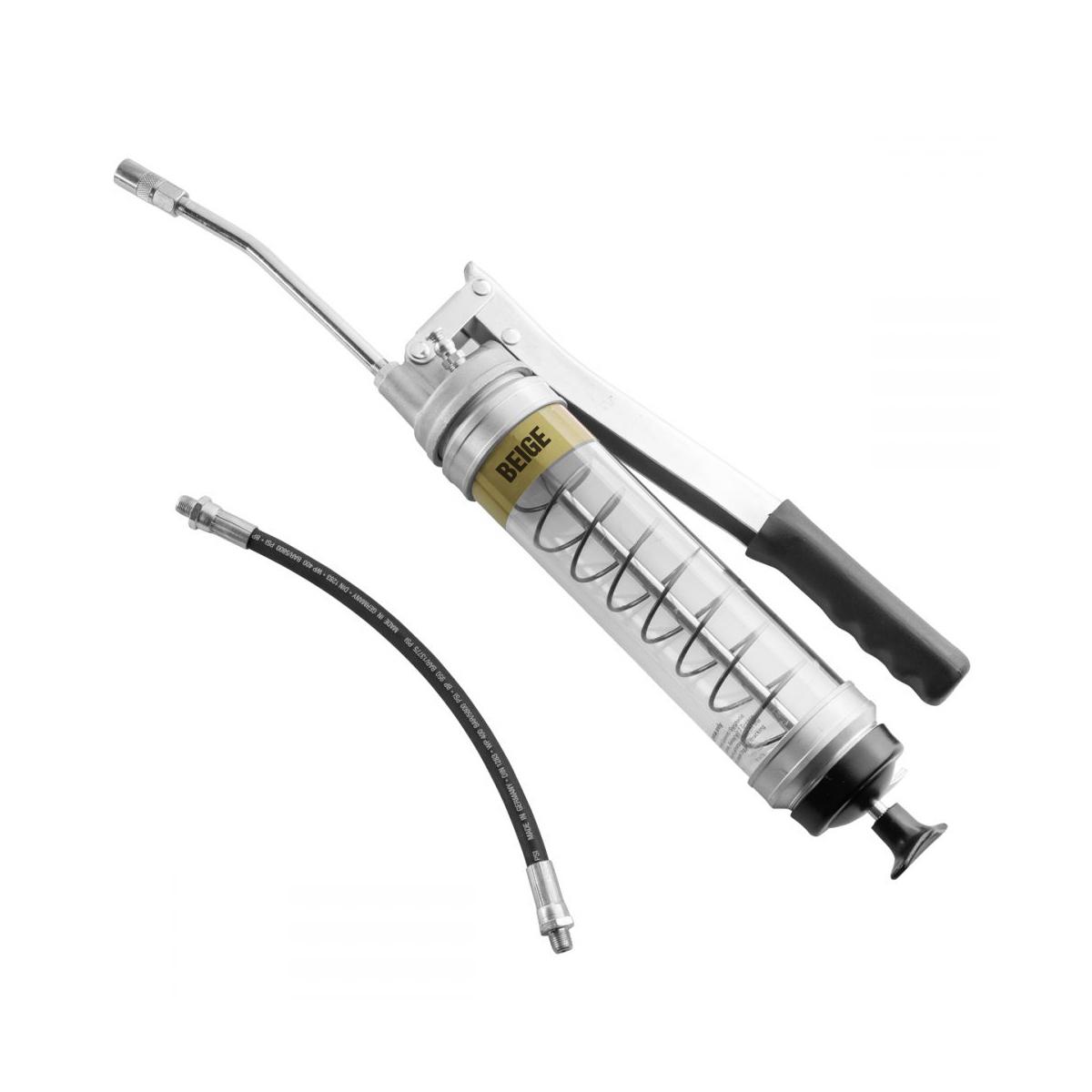 OilSafe® Lever Grease Gun - Heavy Duty - Clear - Beige (SKU: 330500)
