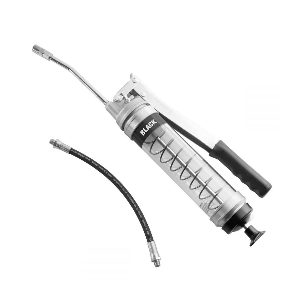 OilSafe® Lever Grease Gun - Heavy Duty - Clear - Black (SKU: 330501)