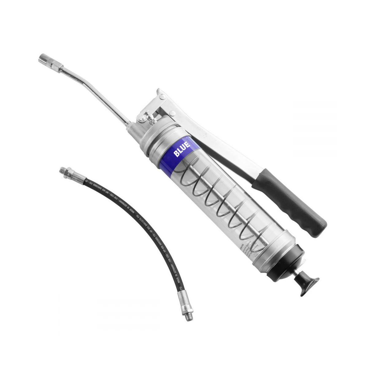 OilSafe® Lever Grease Gun - Heavy Duty - Clear - Blue (SKU: 330502)