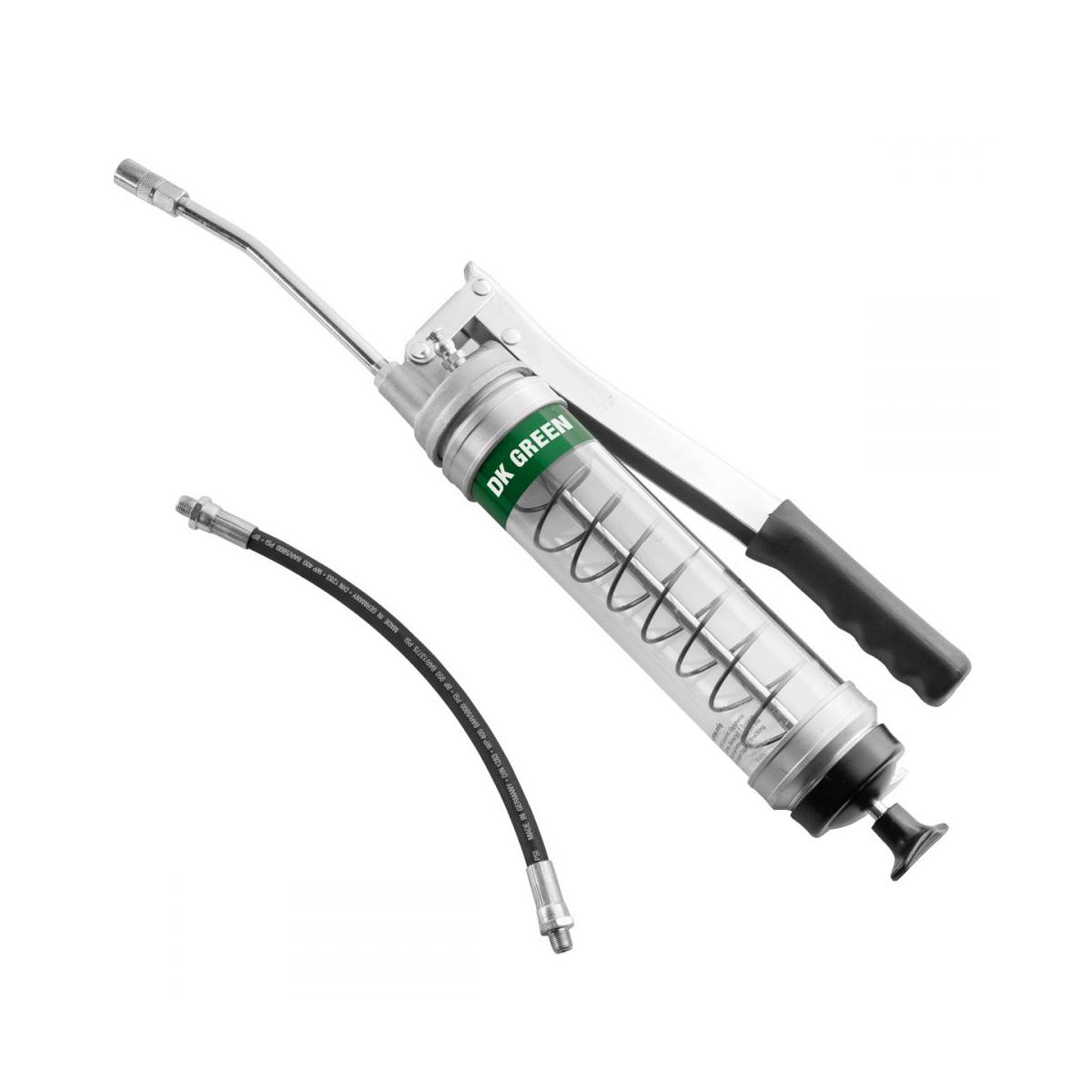 OilSafe® Lever Grease Gun - Heavy Duty - Clear - Dark Green (SKU: 330503)
