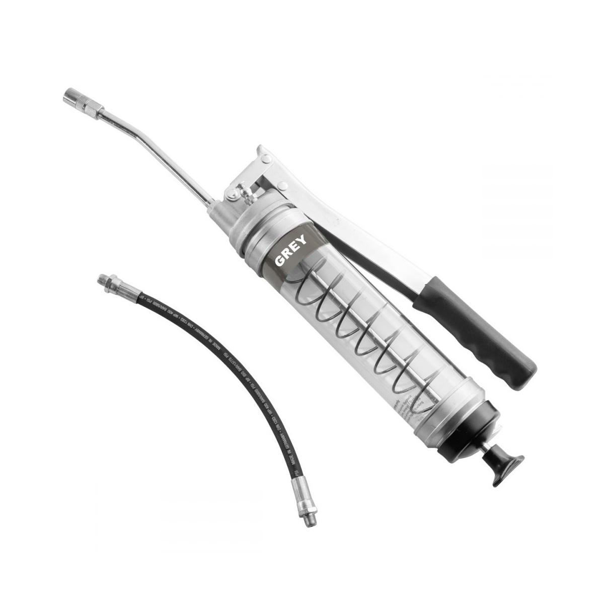 OilSafe® Lever Grease Gun - Heavy Duty - Clear - Gray (SKU: 330504)