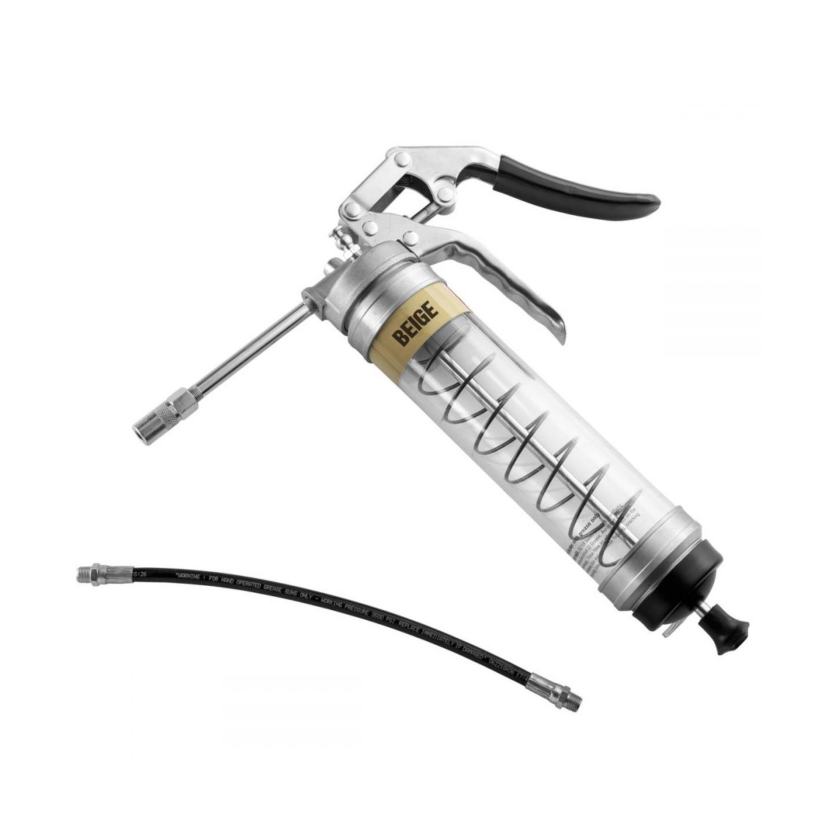 OilSafe® Pistol Grip Grease Gun - Clear - Beige (SKU: 330800)