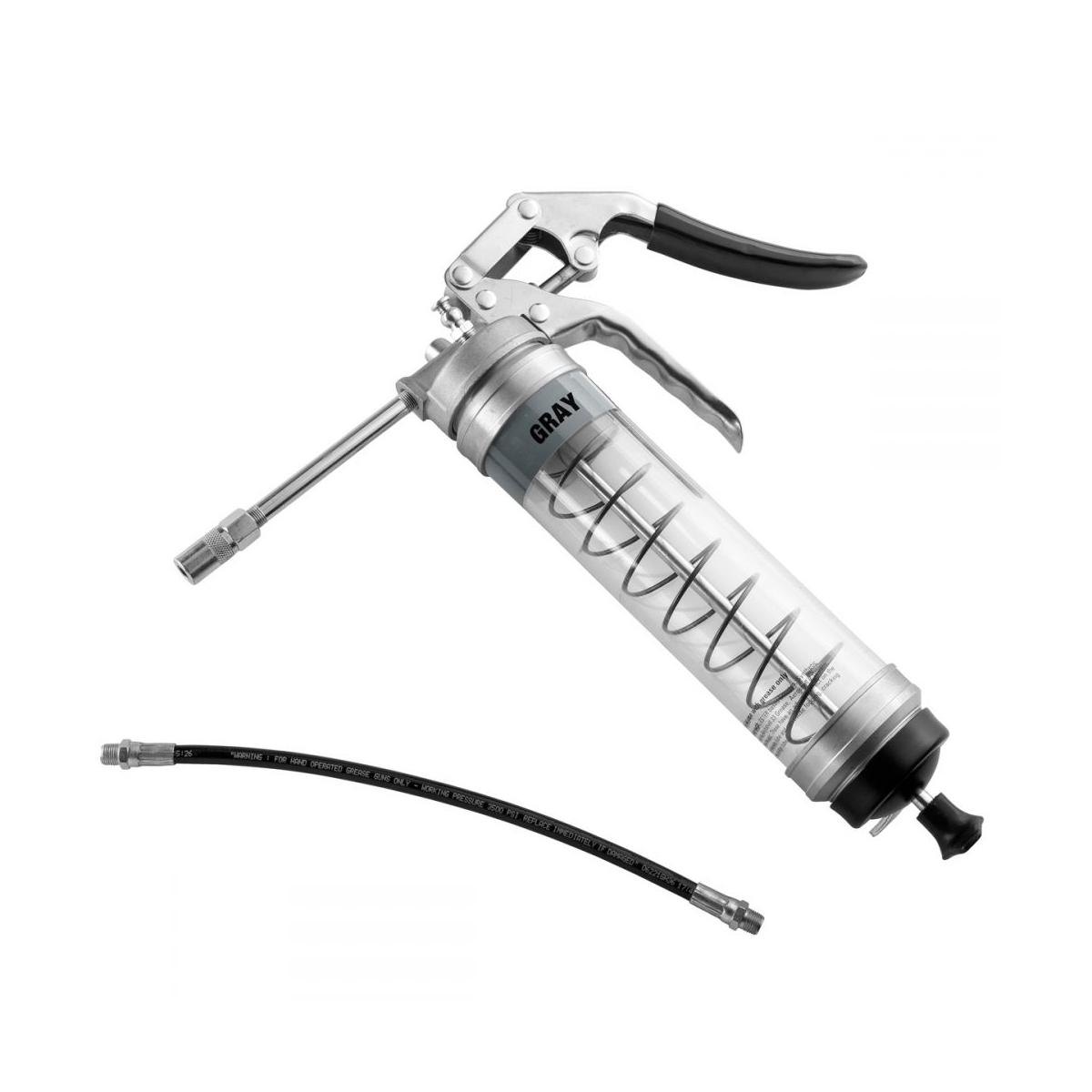 OilSafe® Pistol Grip Grease Gun - Clear - Gray (SKU: 330804)