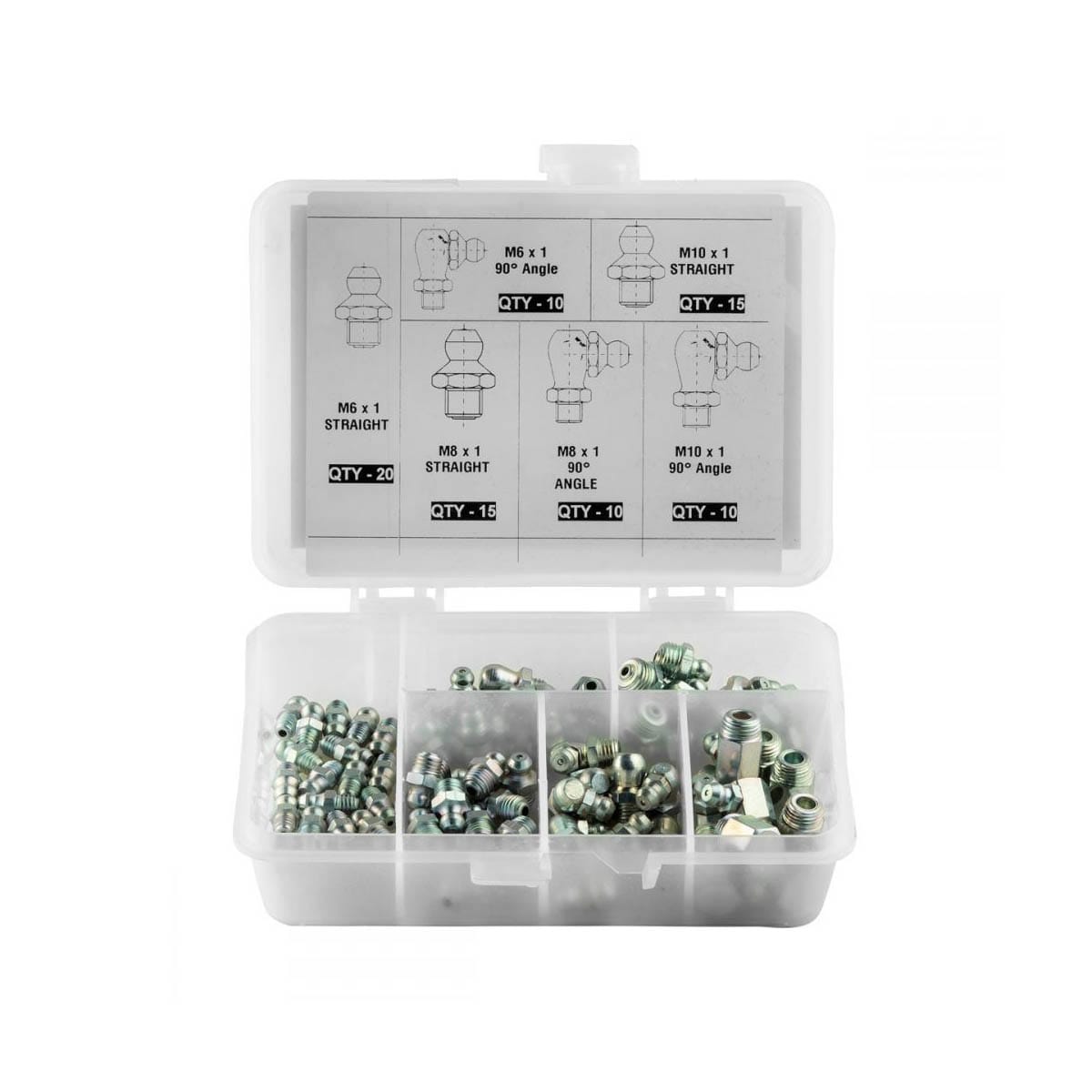 OilSafe® Grease Fitting Kit - Metric Assorted - 80pc (SKU: 340100)