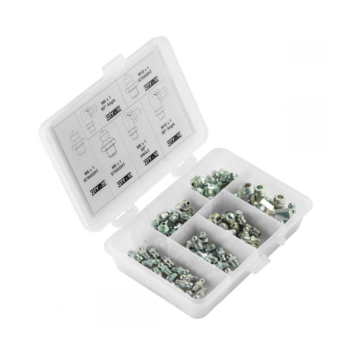 OilSafe® Grease Fitting Kit - Metric Assorted - 80pc (SKU: 340100)