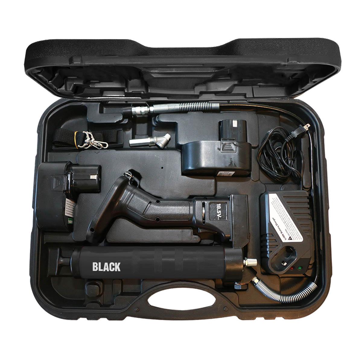 OilSafe® Battery Power HP Steel GG - Black Includes Case, 2 Batteries, 1 Charger, Swivel Coupler (SKU: 350101)