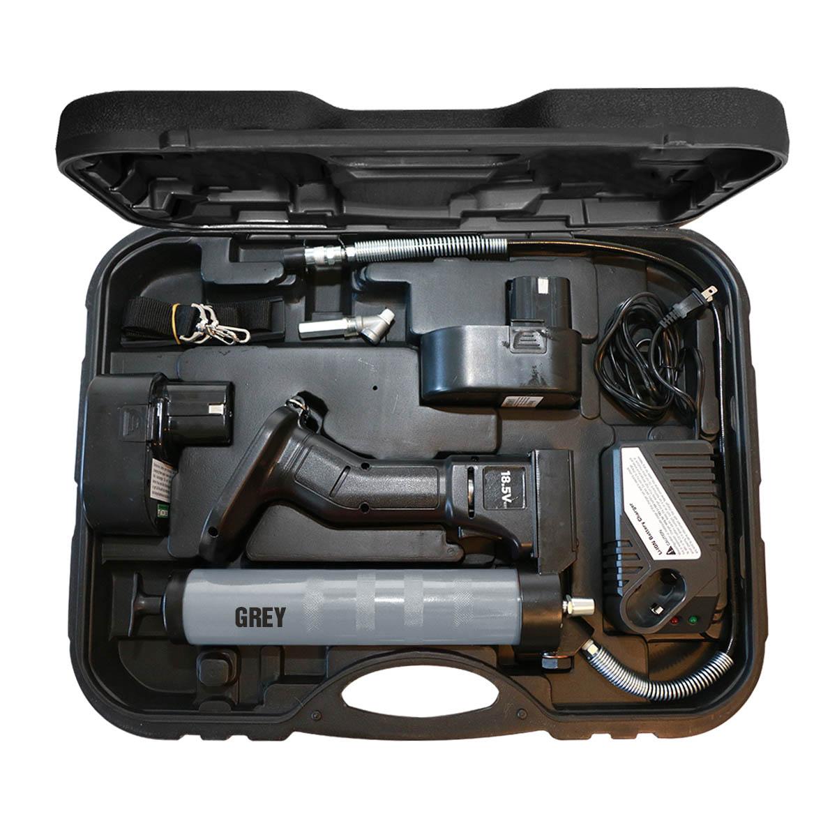 OilSafe® Battery Power HP Steel GG - Gray Includes Case, 2 Batteries, 1 Charger, Swivel Coupler (SKU: 350104)
