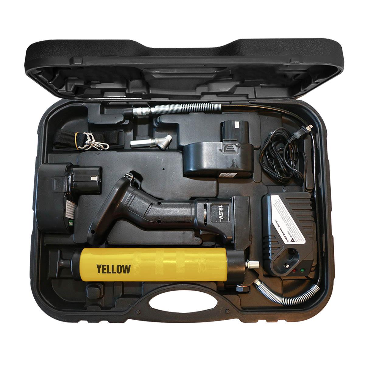 OilSafe® Battery Power HP Steel GG - Yellow Includes Case, 2 Batteries, 1 Charger, Swivel Coupler (SKU: 350109)
