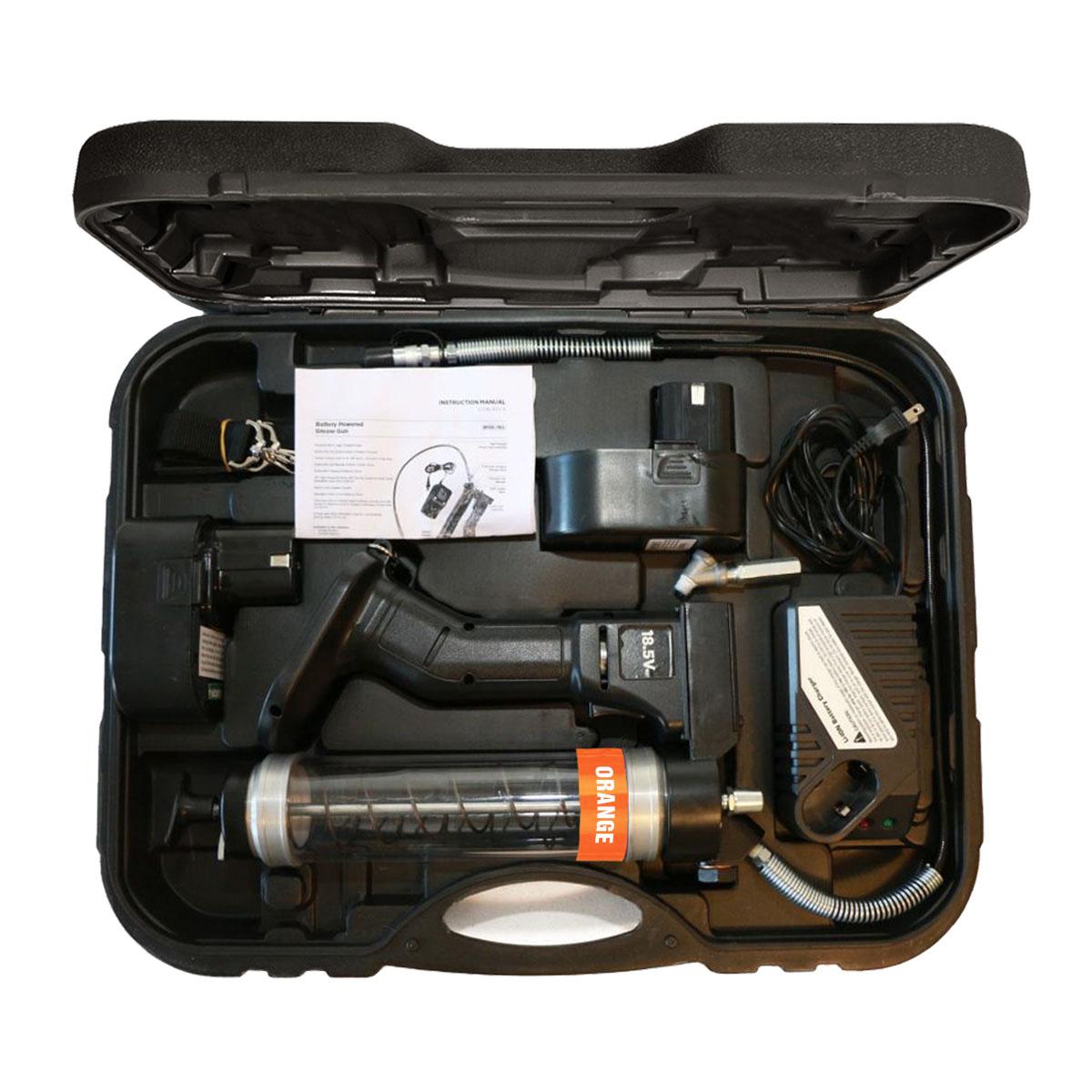 OilSafe® Battery Power HP GG Clear - Orange Includes Case, 2 Batteries, 1 Charger, Swivel Coupler (SKU: 350306)