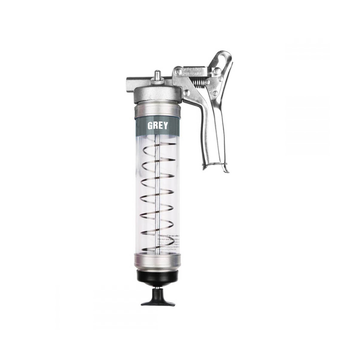 OilSafe® Pistol Grip GG Clear - Gray - High Volume, High Pressure, Cold Weather Design (SKU: 350404)