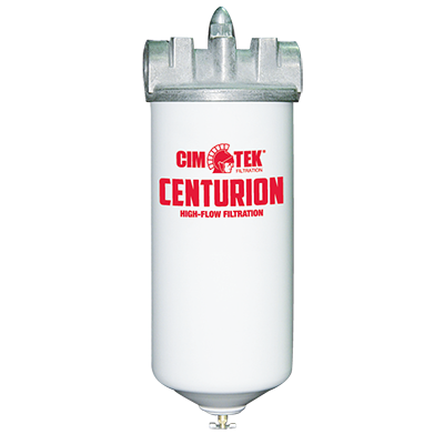 2 Micron Microglass/Cellulose Blend Single Adaptor Fuel Filter Housing for Gasoline, Ethanol Blends, Diesel, Biodiesel – High-Flow Commercial Series – Cim-Tek Centurion –  (SKU: 40001) - Innoflo Solutions Inc.