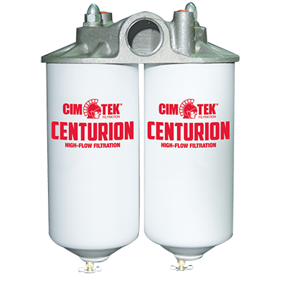Dual Adaptor Centurion Double Filter Housing for Gasoline, Ethanol Blends, Diesel, Biodiesel up to B20, ULSD – High-Flow Commercial Series – Cim-Tek Centurion III –  (SKU: 40013) - Innoflo Solutions Inc.