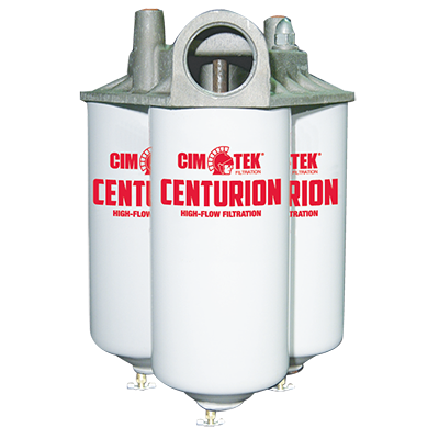 Multi-Micron Media Triple Canister Fuel Filter Housing for Gasoline, Ethanol Blends, Diesel – High-Flow Commercial Series – Cim-Tek Centurion III –  (SKU: 40020) - Innoflo Solutions Inc.