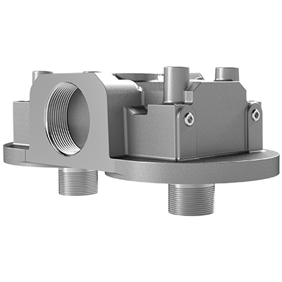 Dual Aluminum Adapter Petroleum Filter Accessory for Gasoline, Ethanol Blends, Diesel – 800 Series High-Flow Commercial Series – Cim-Tek  (SKU: 50028) - Innoflo Solutions Inc.