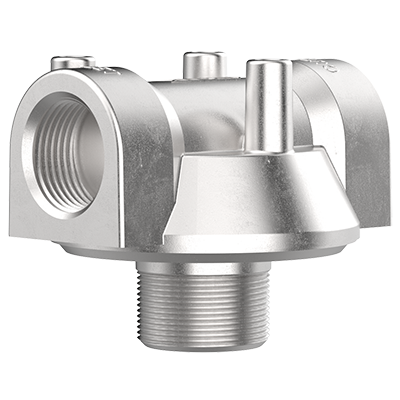Aluminum Single Adapter Petroleum Filter Connector for Gasoline, Ethanol Blends, Diesel – Compatible with 400, 450, and 475 Series Filters – Cim-Tek  (SKU: 50032) - Innoflo Solutions Inc.