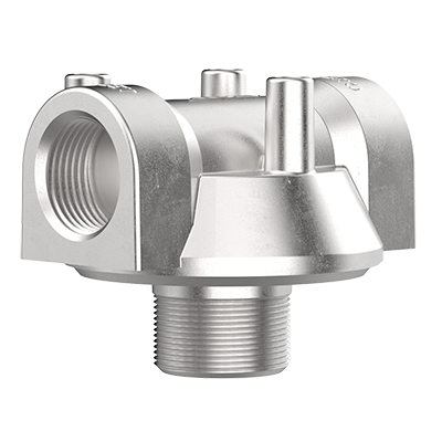 Nickel-Plated Aluminum Adapter for Cim-Tek 400 Series Fuel Filter – 1" NPT Inlet/Outlet, 1-1/2"-16 UNF Thread –  (SKU: 50032N) - Innoflo Solutions Inc.